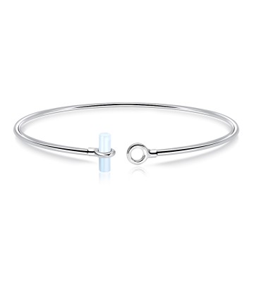 White Turquoise Silver Bracelet BRS-226